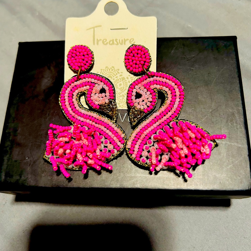 Pink flaming earrings